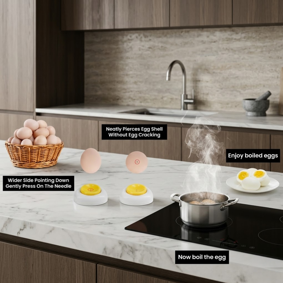 Kitchen Egg Hole Puncher: Anti-burst Design for Boiled & Steamed Eggs