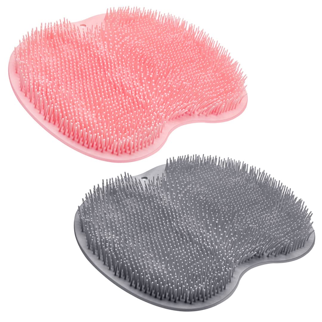 Shower Foot Scrub Pad, Back Cleansing & Exfoliating Bath Mat, Wall-Mounted Suction Anti-Slip Pad
