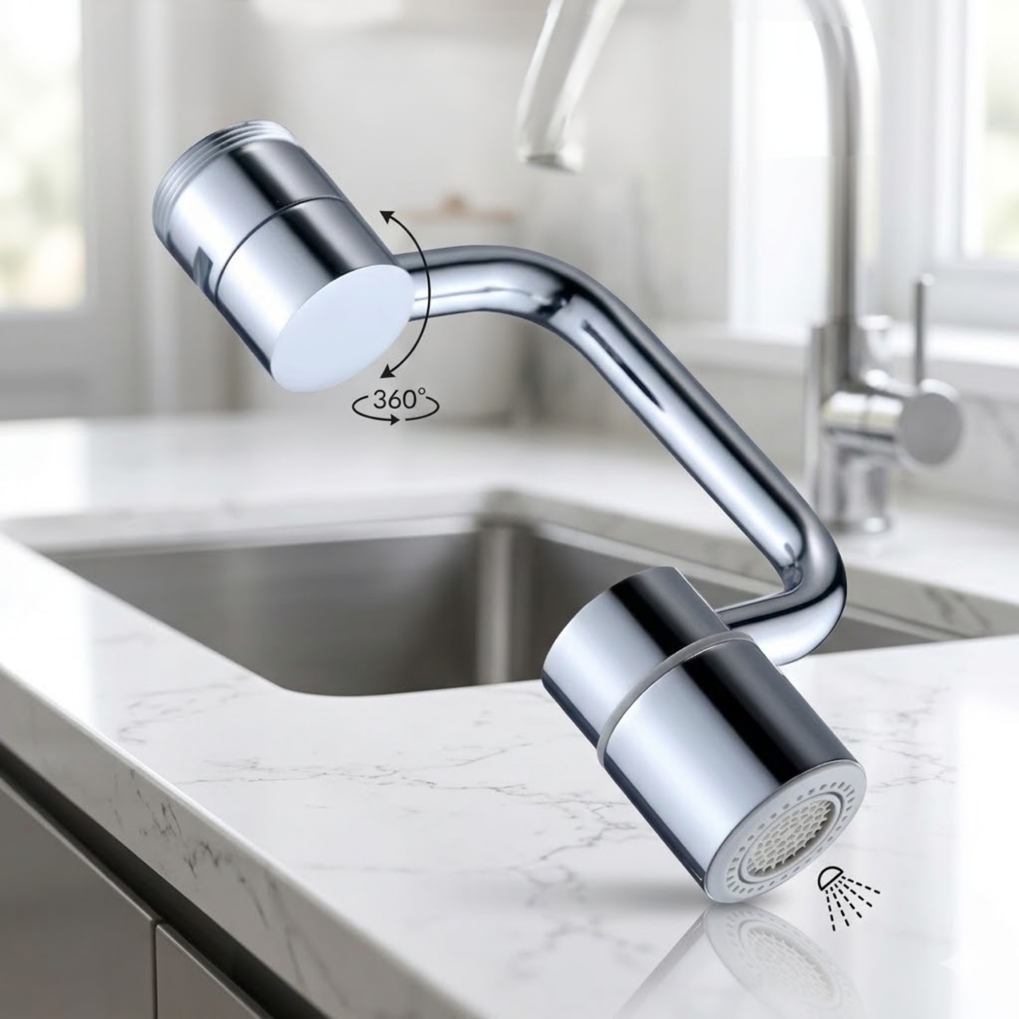 RSZZB® Robotic Arm Universal Faucet with Rotatable Spout Extension