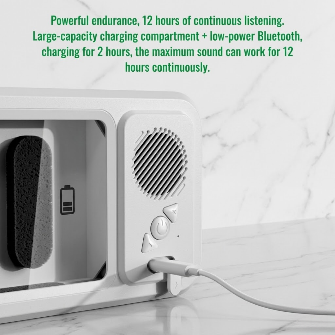 🚿 Smart Bathroom Waterproof Phone Holder with Built-in Bluetooth Speaker & Anti-Fog Touch Screen