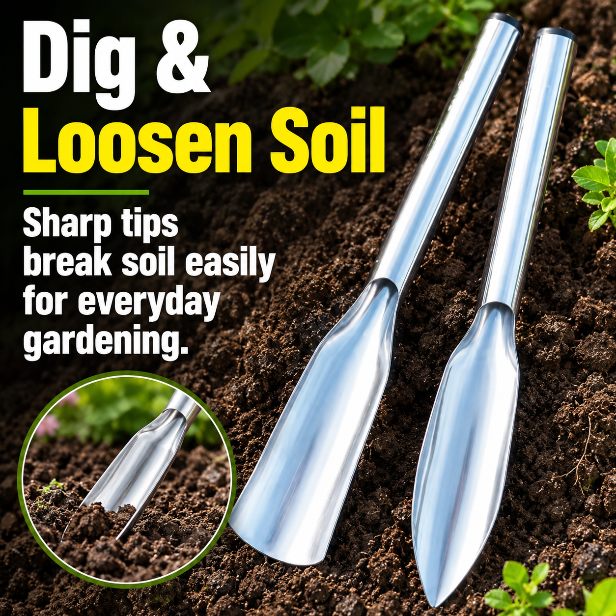 MCOIKY® Stainless Steel Garden Digging & Transplanting Tool Set