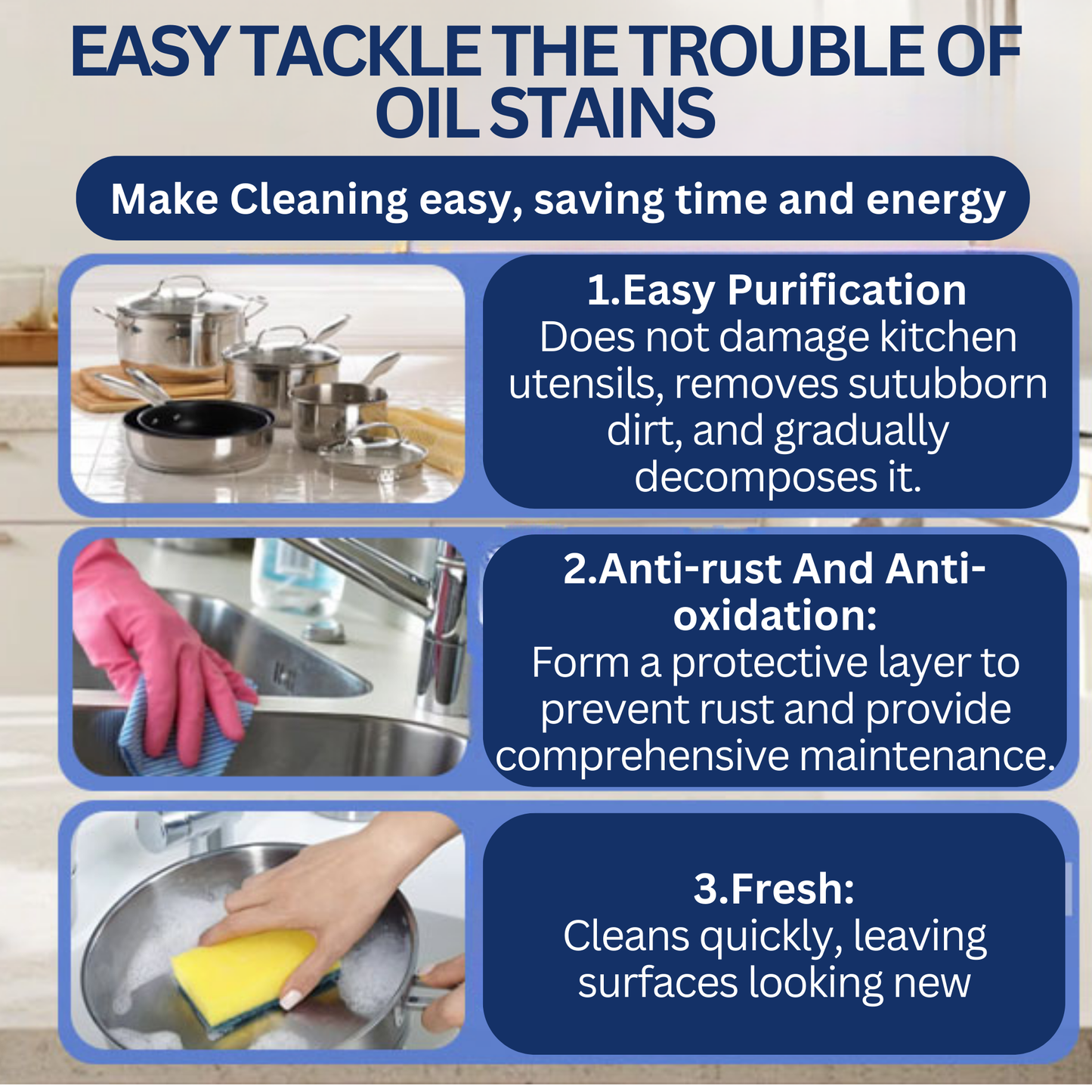 RSZZB® Fish Oil Stain Cleaning Multi-Purpose Foam Cleaner Kitchen Heavy Grease Foam Cleaner