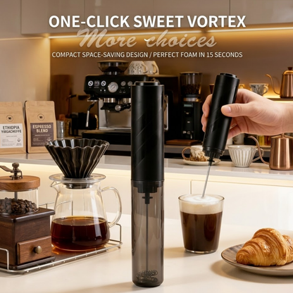 Handheld Milk Frother with Cover - 15-Second Silent Drink Mixer