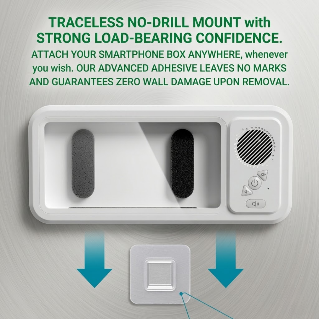 🚿 Smart Bathroom Waterproof Phone Holder with Built-in Bluetooth Speaker & Anti-Fog Touch Screen