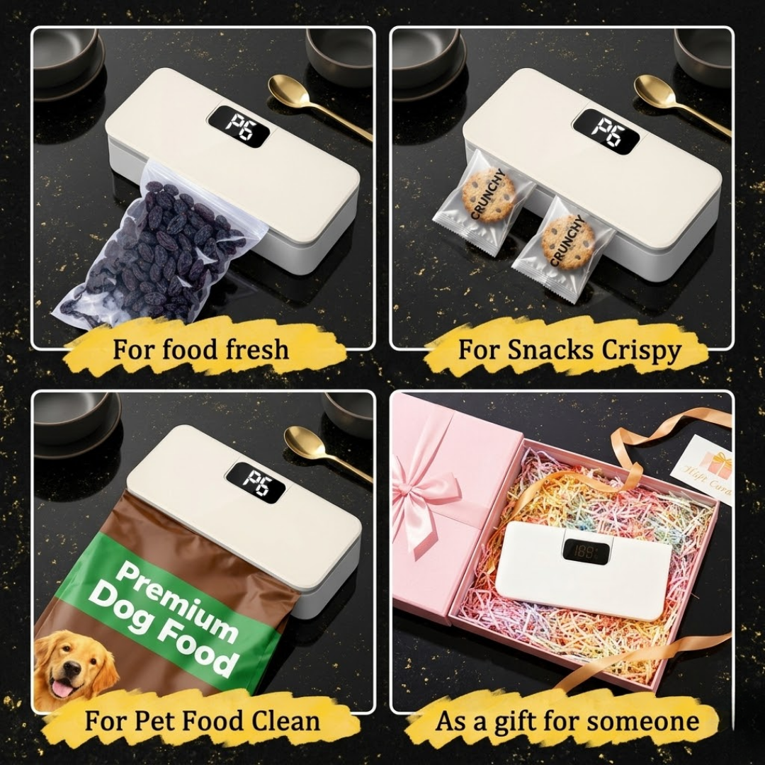 Smart Digital Bag Sealer | Rechargeable, Magnetic & 6-Gear Heat Control