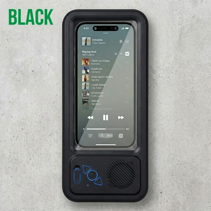 🚿 Smart Bathroom Waterproof Phone Holder with Built-in Bluetooth Speaker & Anti-Fog Touch Screen