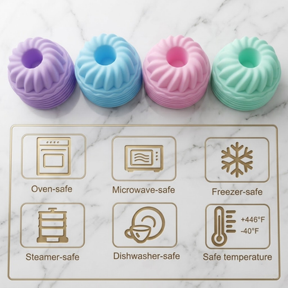 Silicone Baking Cups, Pumpkin Silicone Baking Cake Molds, Nonstick Cupcake Liners, Fancy Dessert Tray