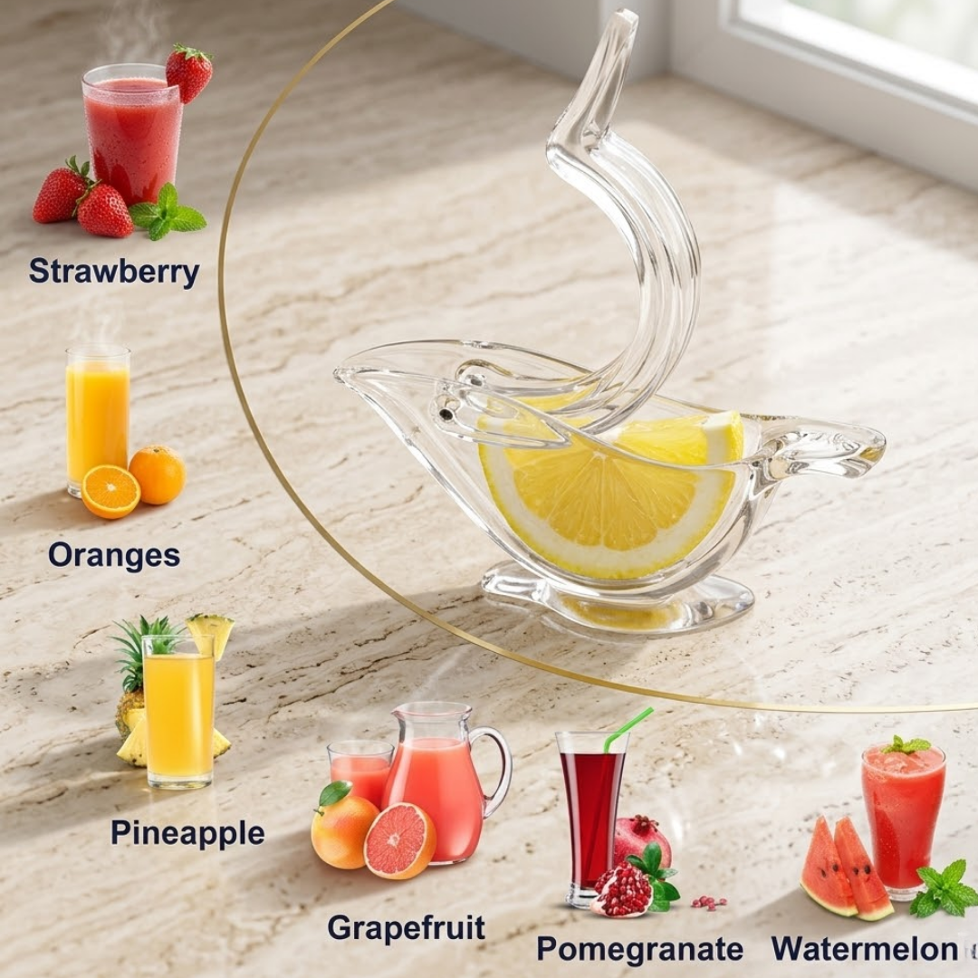 Acanthus Bird Lemon Press | Elegant Hand-Crafted Glass Citrus Juicer