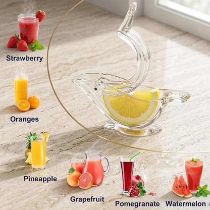 Acanthus Bird Lemon Press | Elegant Hand-Crafted Glass Citrus Juicer