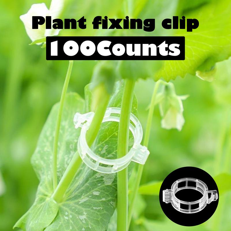 Plant Support Clips, Upright Growth Support for Tomato & Grape Vines - White Plastic Trellis Clips for Vegetables