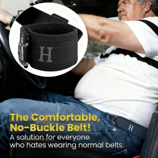 HAILTH Tactical Metal Hook Elastic Belt (Unisex) - Buckle Invisible Design | Soft Adjustable Side
