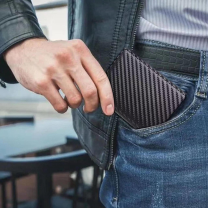 Carbon Elite™ Smart Pop-Up Wallet | RFID Blocking & Ultra-Slim Design
