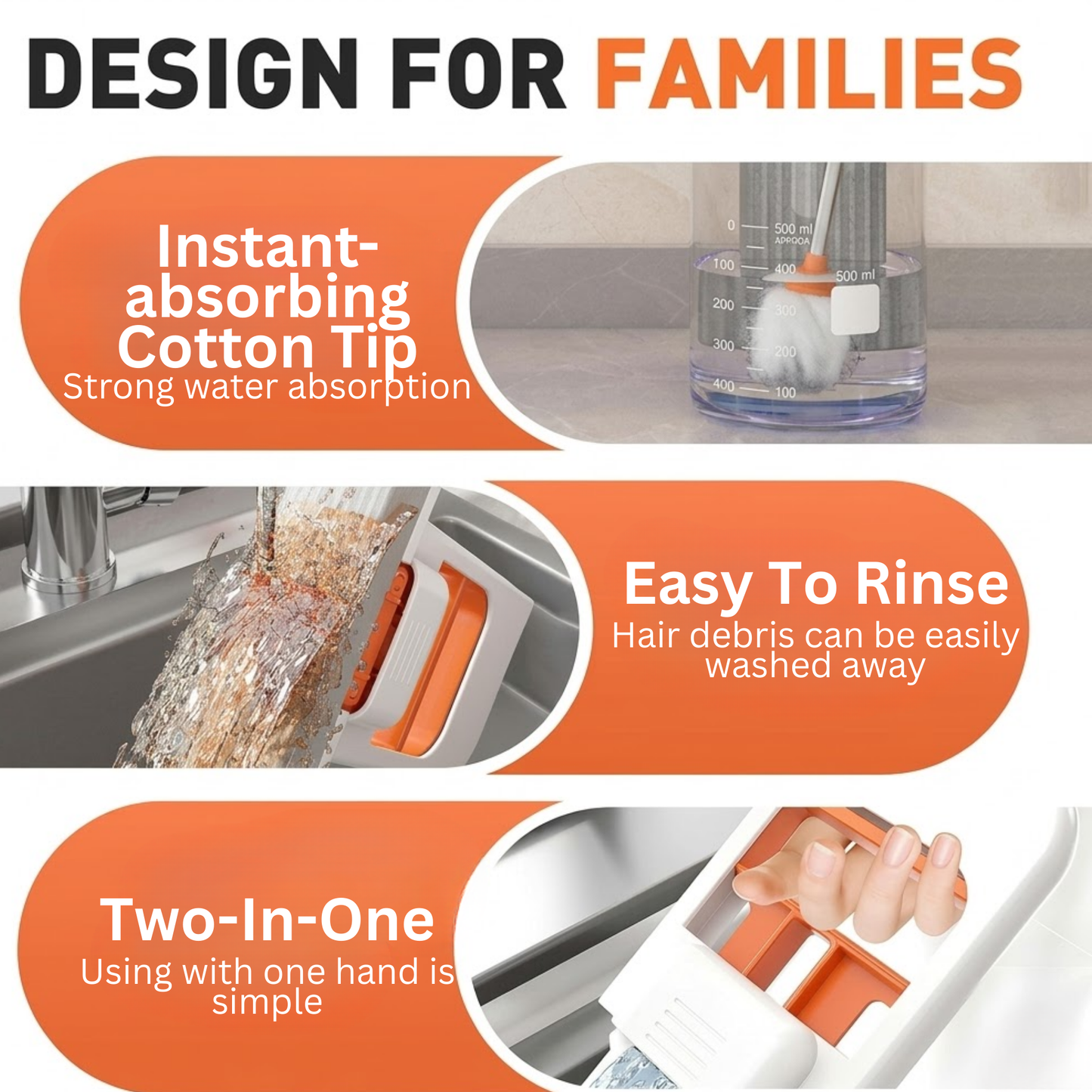 RSZZB® Portable Hand-Washable Desktop Mini Mop | Self-Squeeze & Absorbent