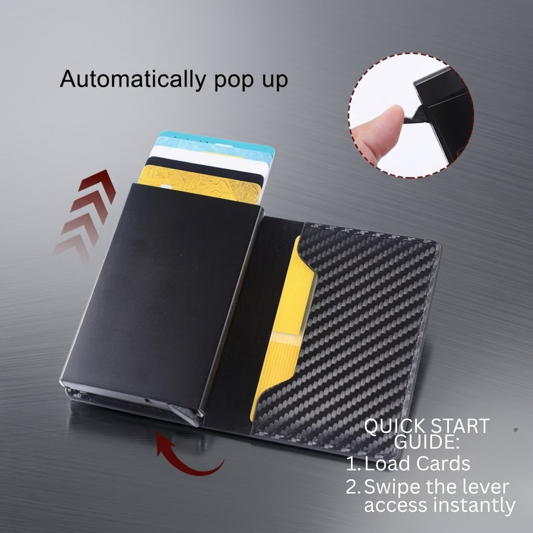 Carbon Elite™ Smart Pop-Up Wallet | RFID Blocking & Ultra-Slim Design