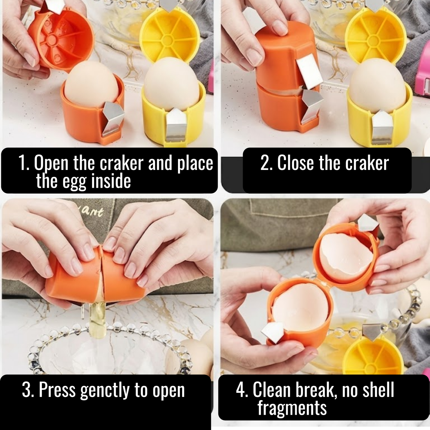 RSZZB® 2026 Handheld Egg Beater, Opener & Separator for Home Kitchens