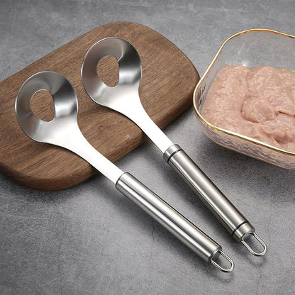 MCOIKY®Meatball Maker Spoon Stainless Steel Non-Stick Creativity Cooking Tools Kitchen Supplies Accessories Spoon with Hole Balls Stainless Steel