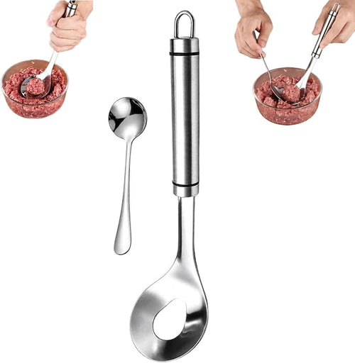MCOIKY®Meatball Maker Spoon Stainless Steel Non-Stick Creativity Cooking Tools Kitchen Supplies Accessories Spoon with Hole Balls Stainless Steel