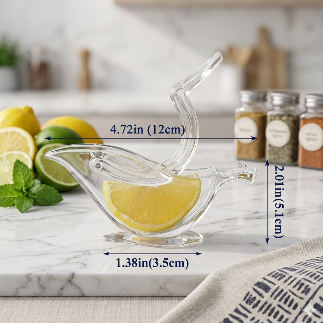 Acanthus Bird Lemon Press | Elegant Hand-Crafted Glass Citrus Juicer