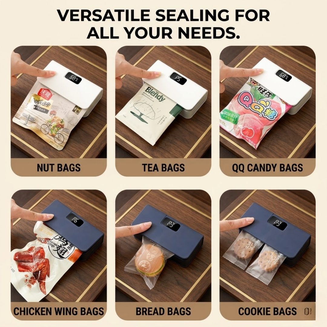 Smart Digital Bag Sealer | Rechargeable, Magnetic & 6-Gear Heat Control