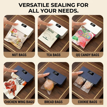 Smart Digital Bag Sealer | Rechargeable, Magnetic & 6-Gear Heat Control