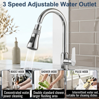 RSZZB® Universal Kitchen Faucet Extender – 360° Swivel Splash-Proof Aerator Attachment
