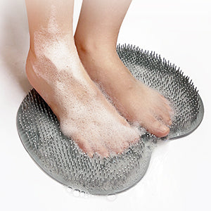 Shower Foot Scrub Pad, Back Cleansing & Exfoliating Bath Mat, Wall-Mounted Suction Anti-Slip Pad