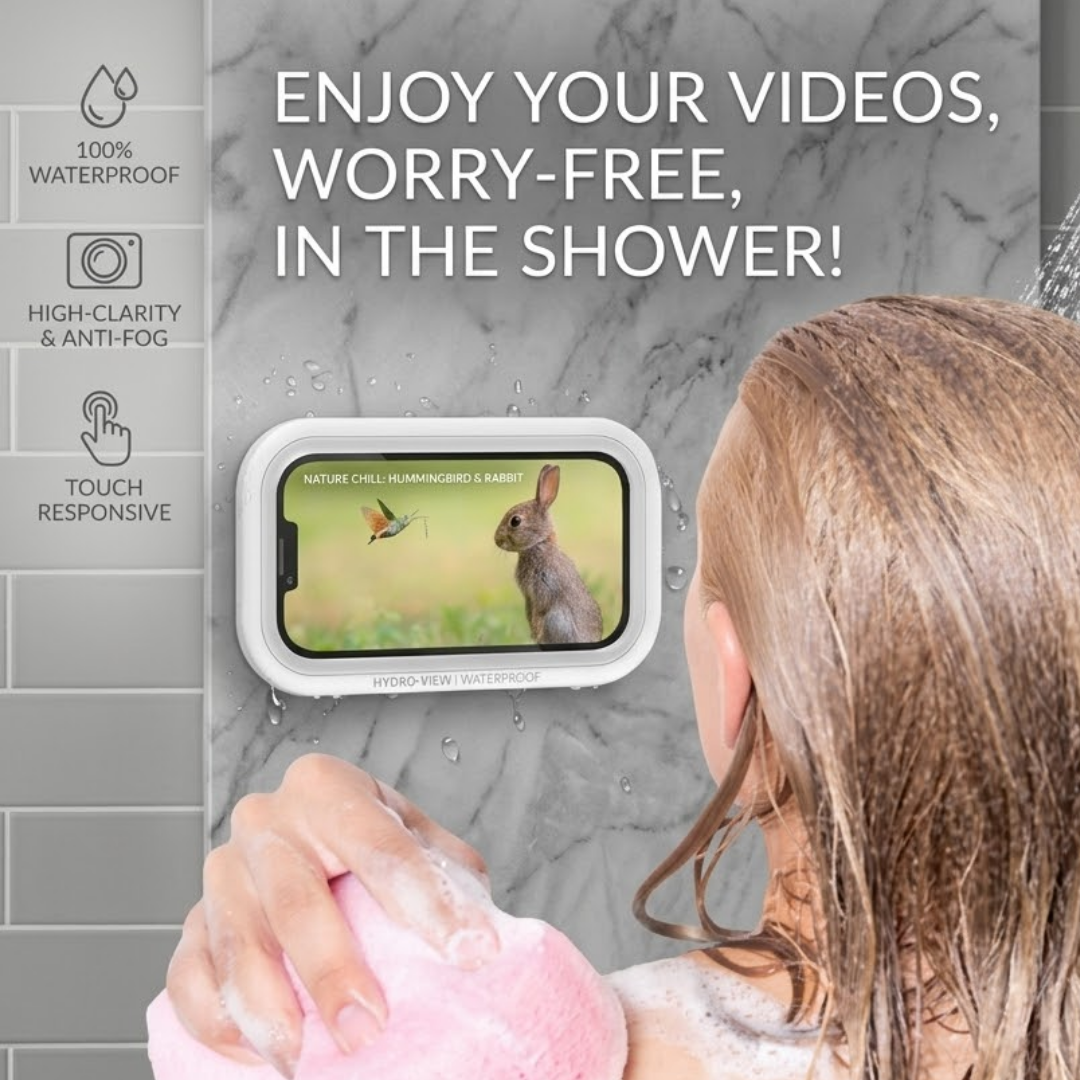 RSZZB® Premium 360° Waterproof Shower Phone Holder | Anti-Fog & Touch Responsive Screen
