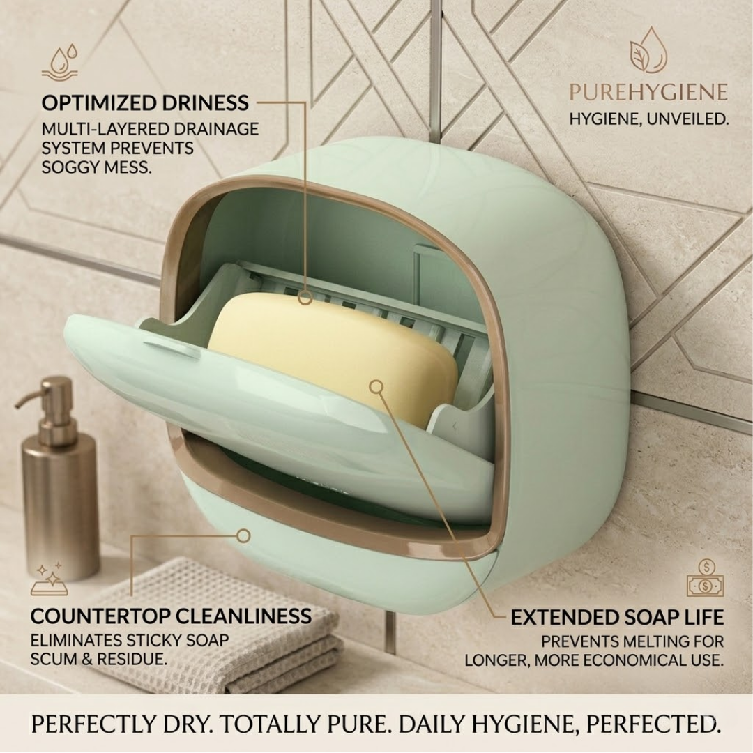 RSZZB® Luxury Flip-Top Wall Soap Dispenser | No-Drill & Self-Draining