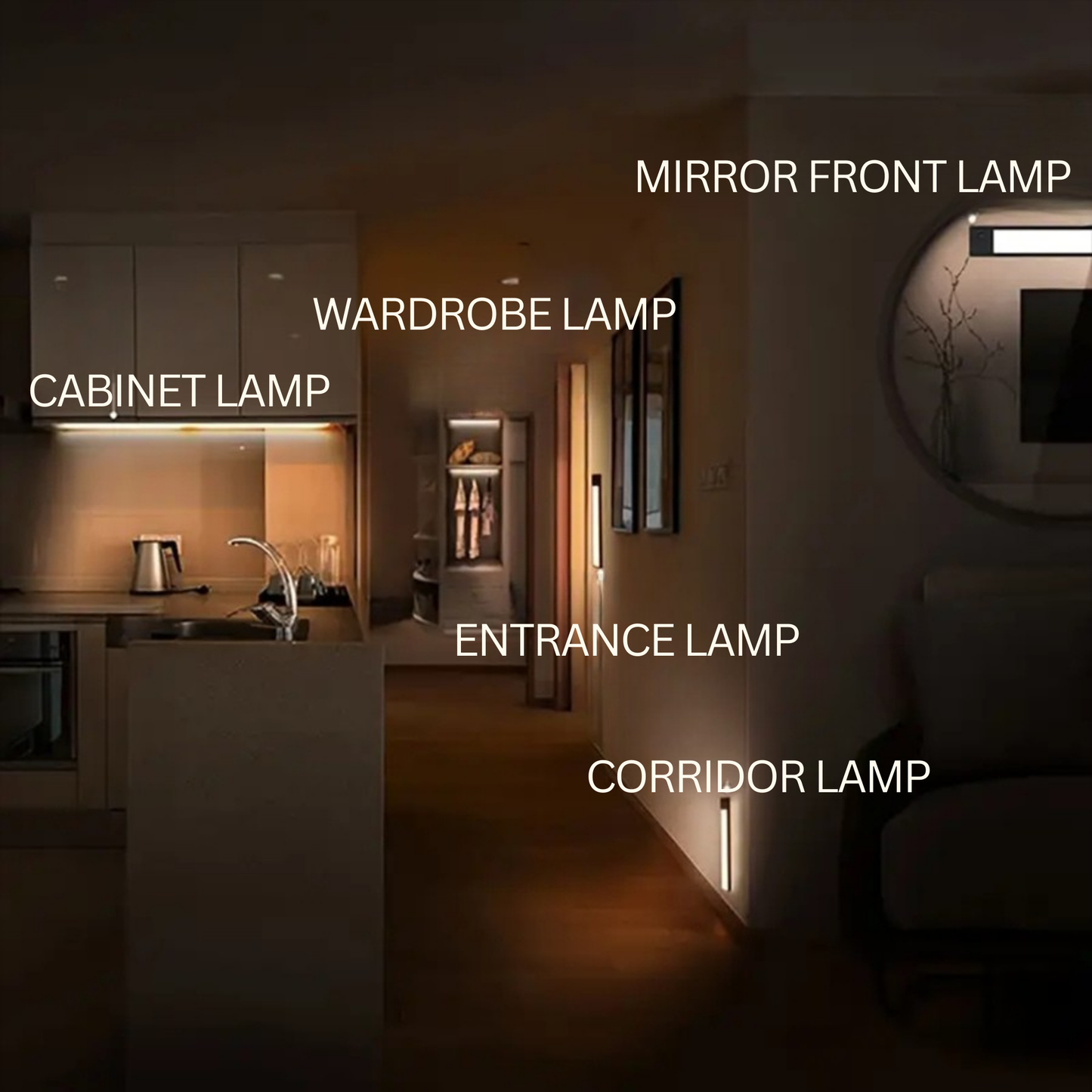 RSZZB® Human Body Sensor Hill Led Cabinet