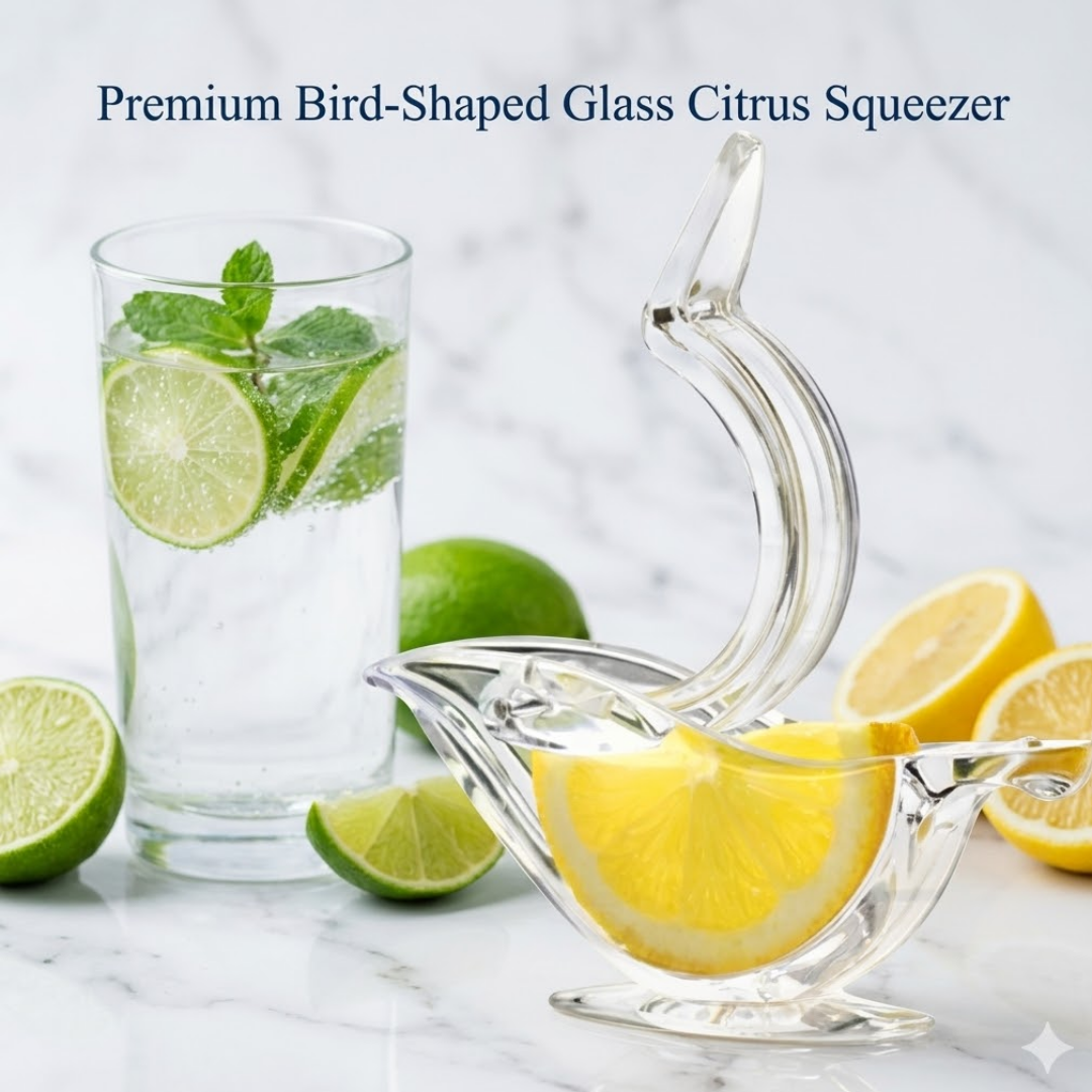 Acanthus Bird Lemon Press | Elegant Hand-Crafted Glass Citrus Juicer