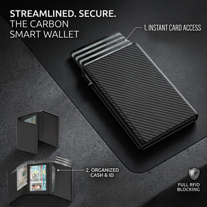 Carbon Elite™ Smart Pop-Up Wallet | RFID Blocking & Ultra-Slim Design