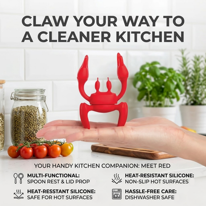 The Crab Multitasking Spoon Rest & Pot Lid Riser | Mess-Free Kitchen Gadget