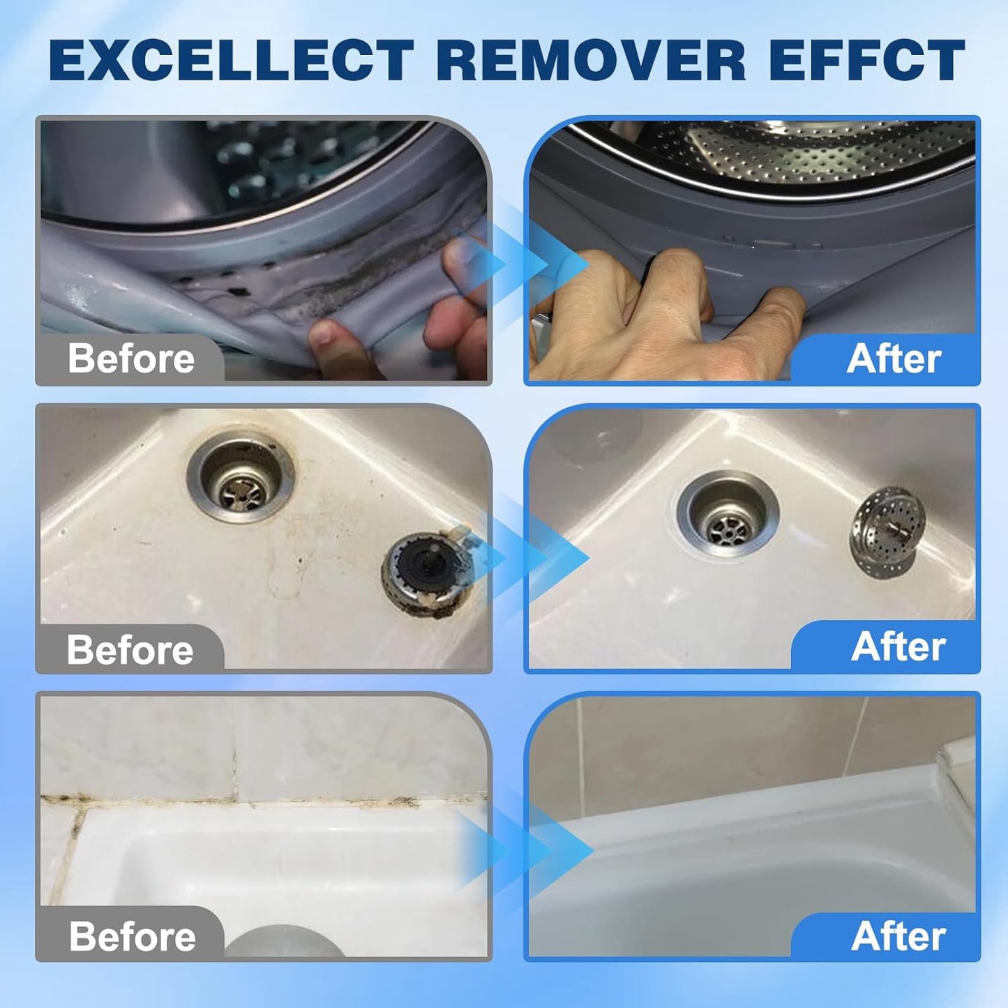 Say Goodbye to Stubborn Mold!  Miracle Mold Remover Gel + Scrub Brush | Best for Shower Caulk, Tile & Washer Seals (7oz)