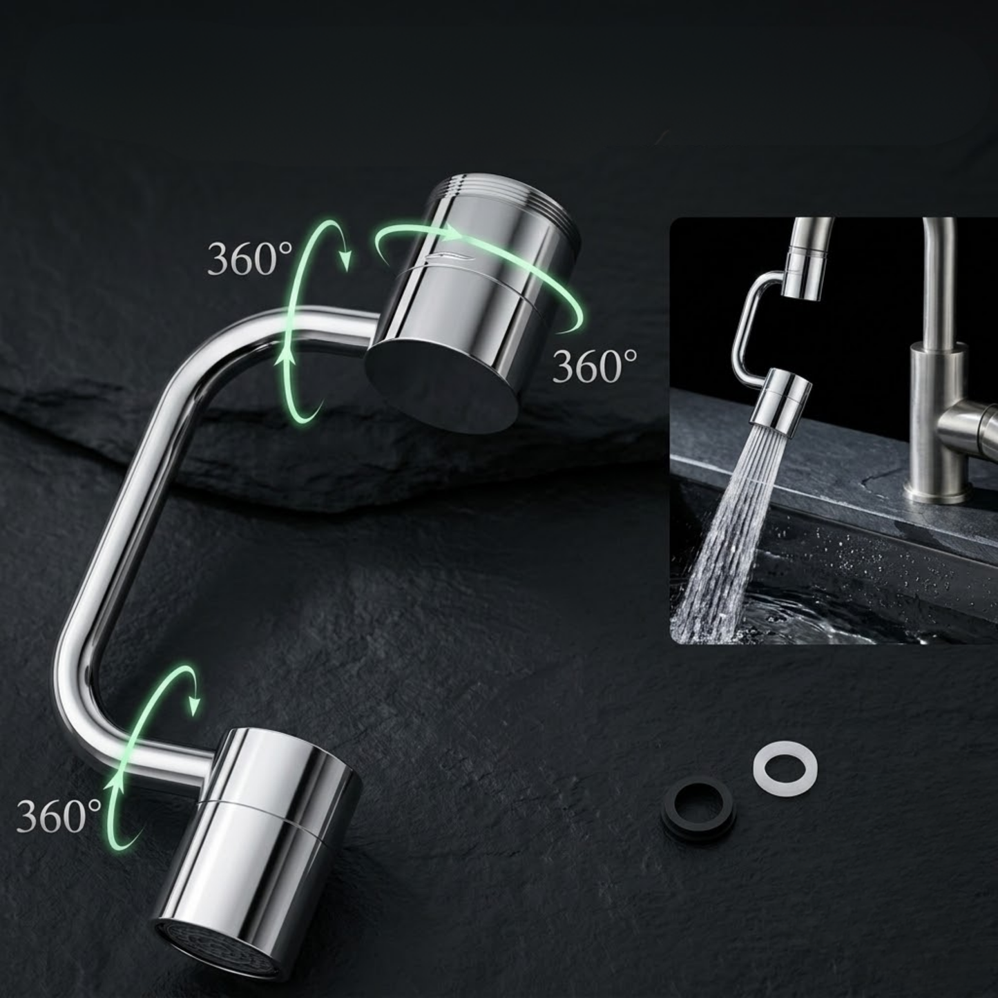 RSZZB® Robotic Arm Universal Faucet with Rotatable Spout Extension