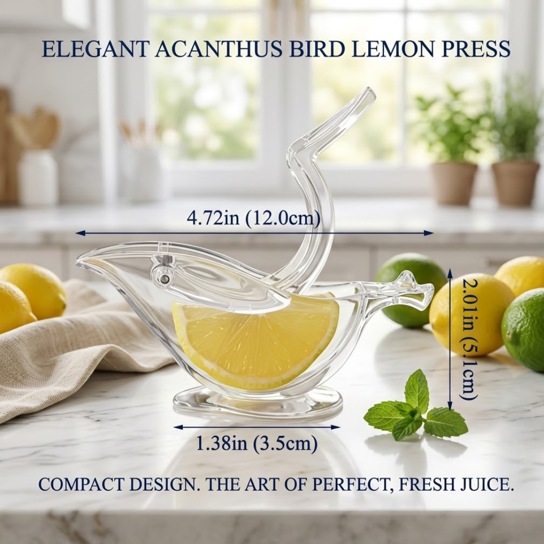 Acanthus Bird Lemon Press | Elegant Hand-Crafted Glass Citrus Juicer
