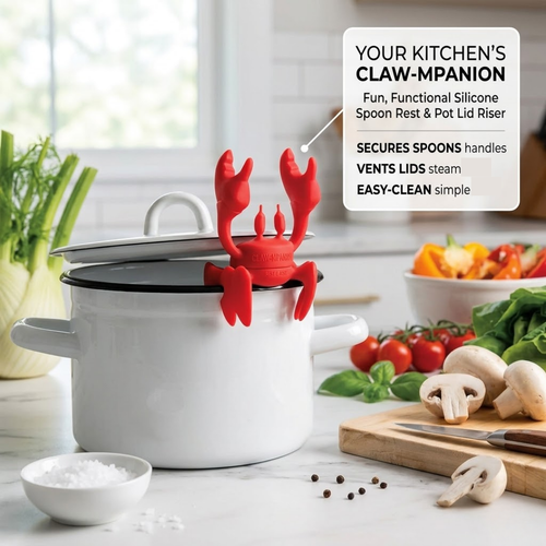 The Crab Multitasking Spoon Rest & Pot Lid Riser | Mess-Free Kitchen Gadget