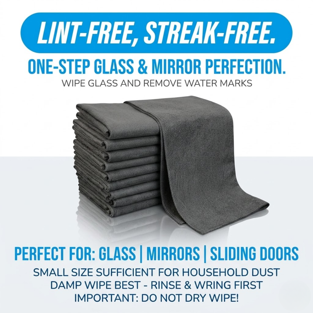 [BUY 10 GET 10 FREE] Thickened Magic Cleaning Cloth - Reusable Streak-Free Microfiber Towels for Glass, Windows, Mirrors & Cars