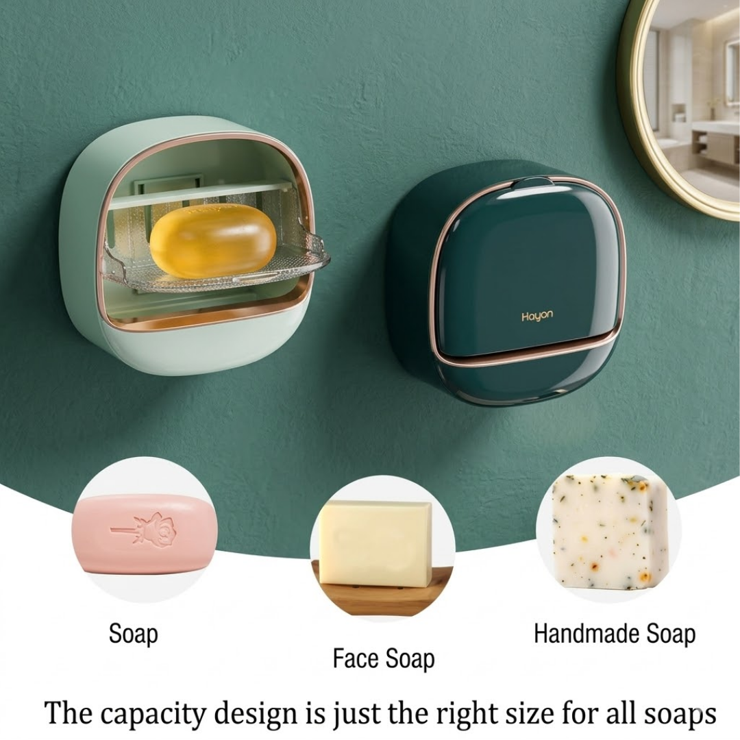 RSZZB® Luxury Flip-Top Wall Soap Dispenser | No-Drill & Self-Draining