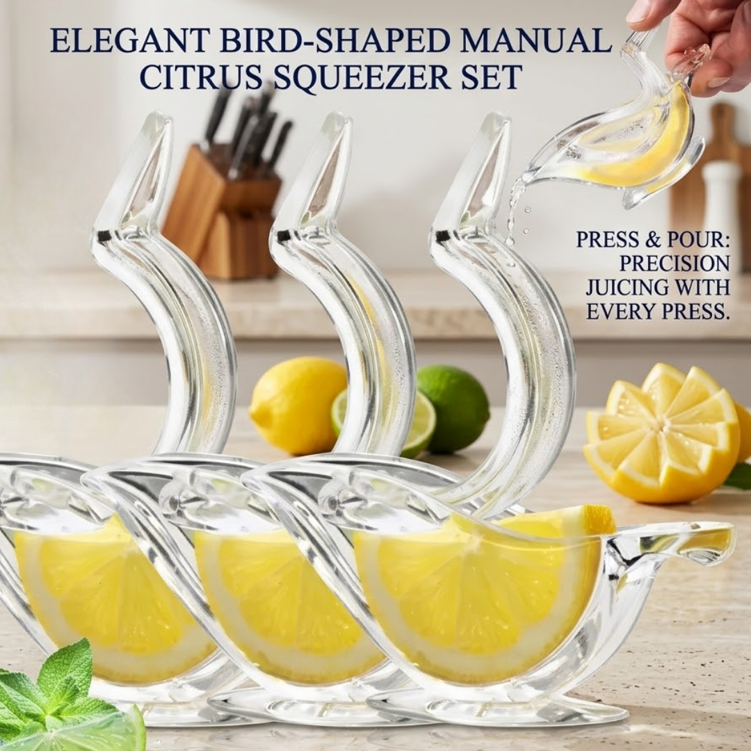 Acanthus Bird Lemon Press | Elegant Hand-Crafted Glass Citrus Juicer