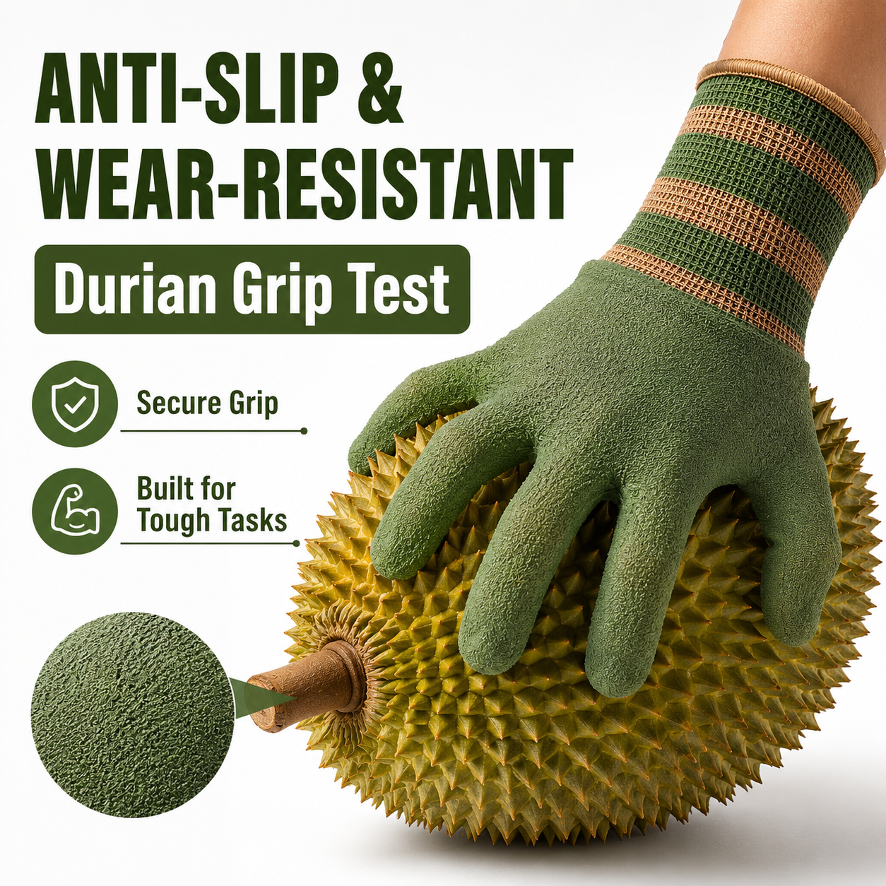 Sfrcord® Heavy-Duty Waterproof Gardening & Work Gloves with Anti-Slip Rubber Grip