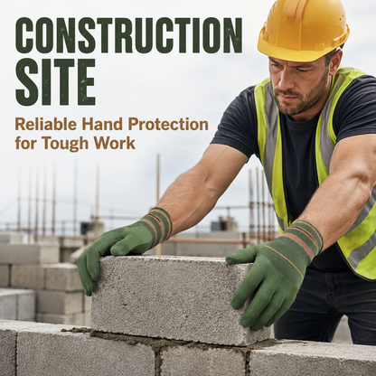 Sfrcord® Heavy-Duty Waterproof Gardening & Work Gloves with Anti-Slip Rubber Grip