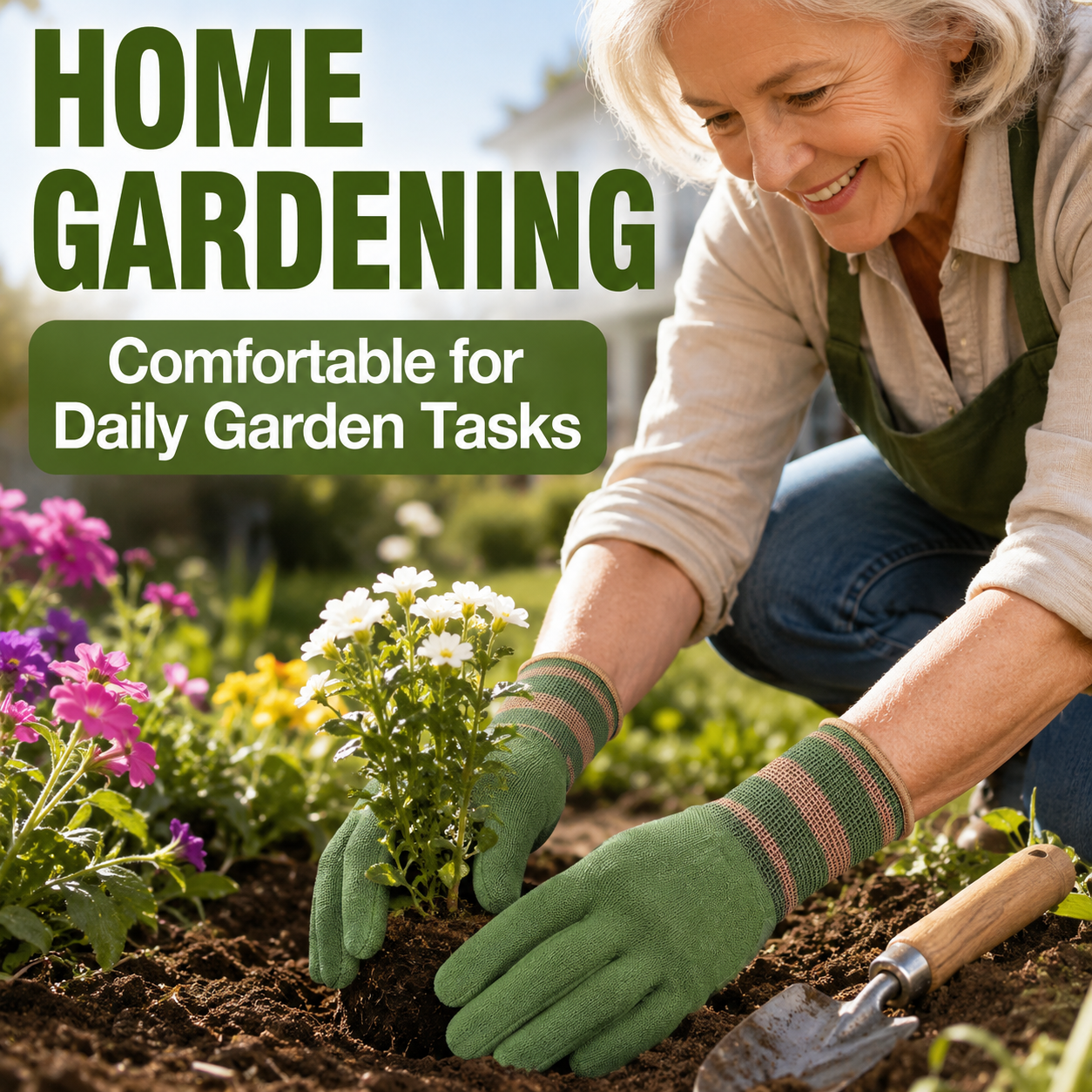 Sfrcord® Heavy-Duty Waterproof Gardening & Work Gloves with Anti-Slip Rubber Grip