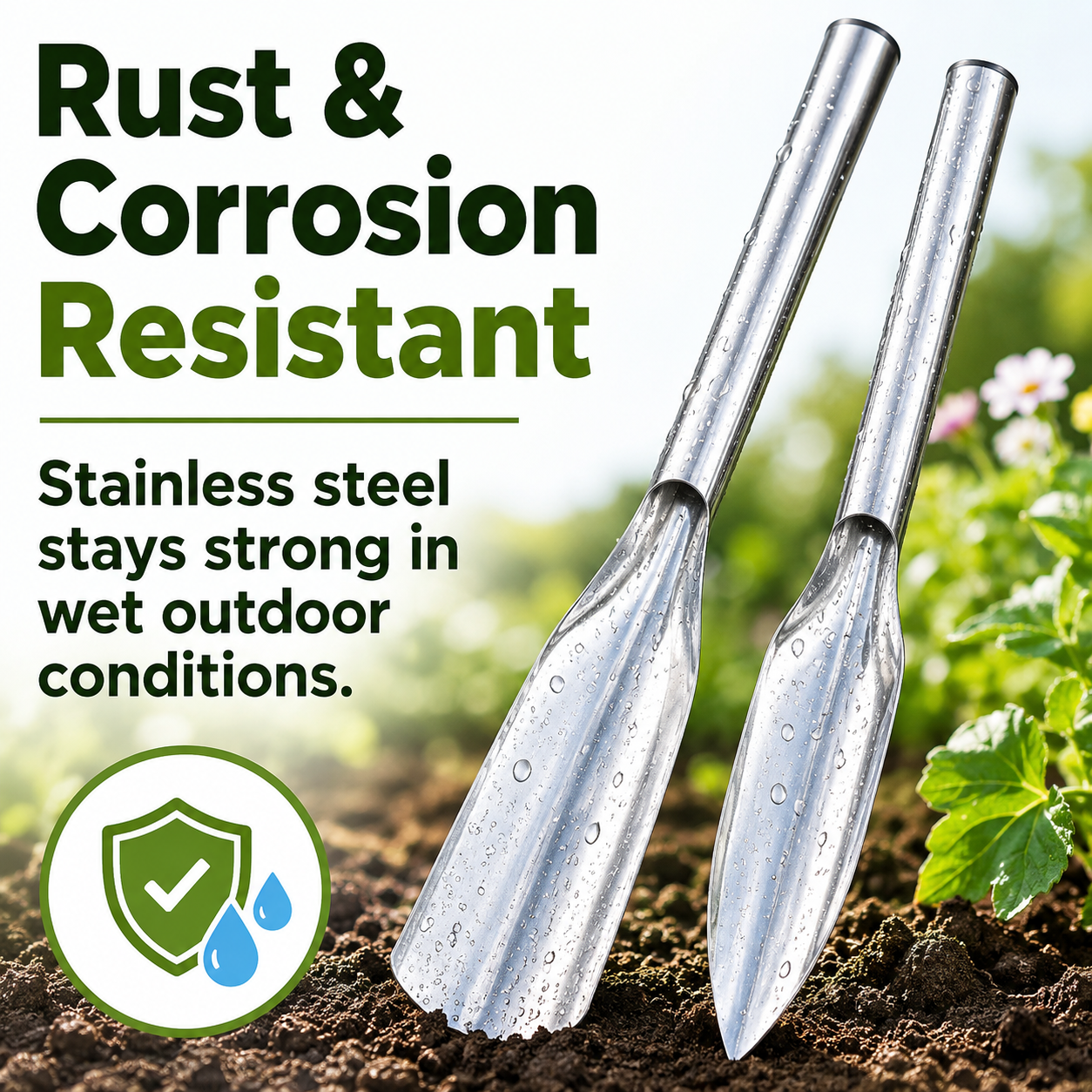 MCOIKY® Stainless Steel Garden Digging & Transplanting Tool Set