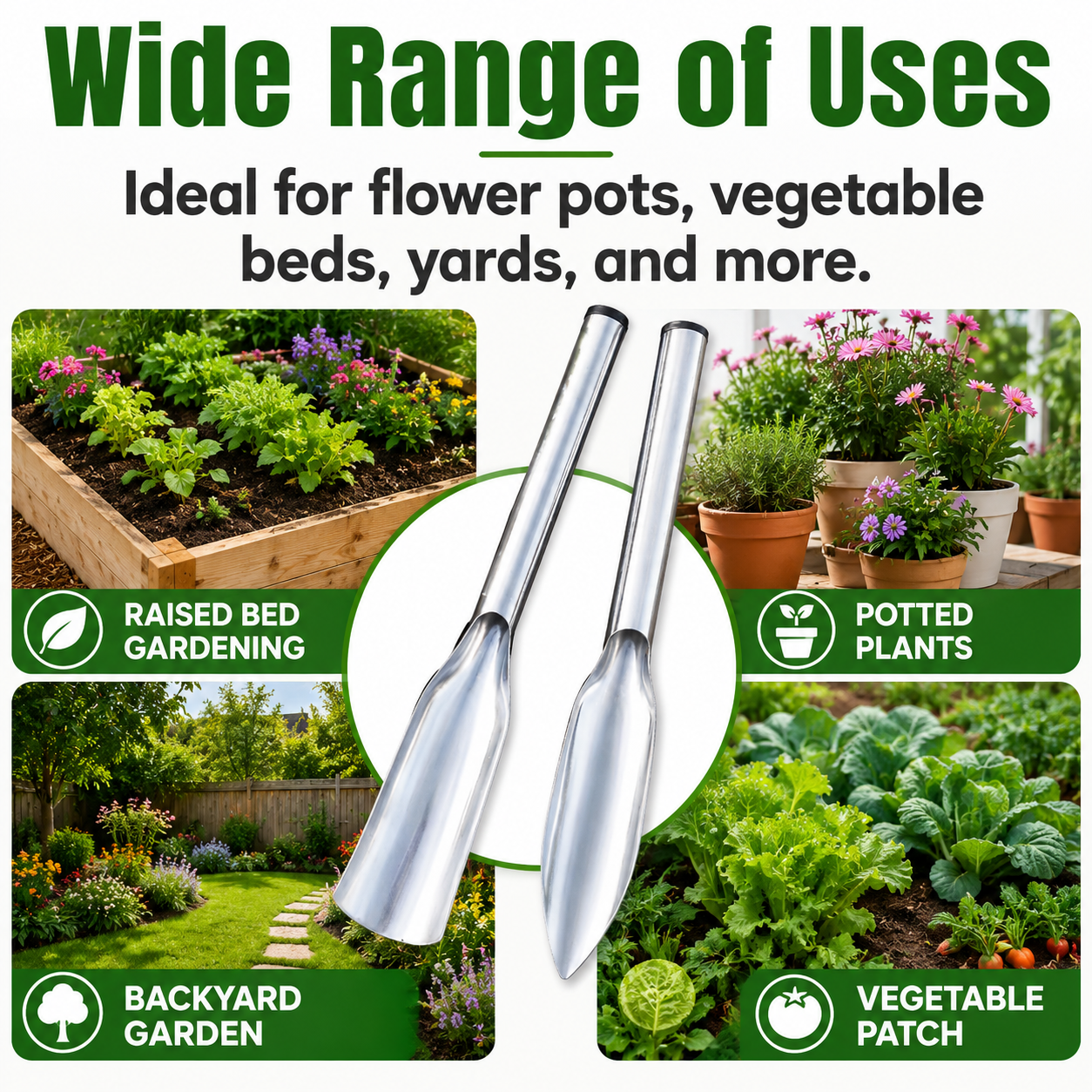 MCOIKY® Stainless Steel Garden Digging & Transplanting Tool Set